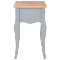 Nightstand Grey and Brown 40x30x50 cm Solid Pine Wood Kings Warehouse 