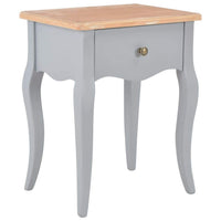 Nightstand Grey and Brown 40x30x50 cm Solid Pine Wood Kings Warehouse 