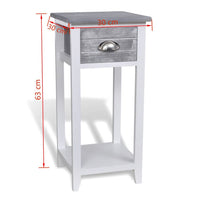 Nightstand with 1 Drawer Grey and White FALSE Kings Warehouse 