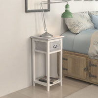 Nightstand with 1 Drawer Grey and White FALSE Kings Warehouse Default Title 