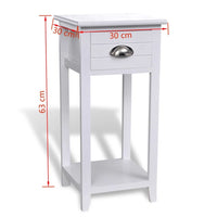 Nightstand with 1 Drawer White FALSE Kings Warehouse 