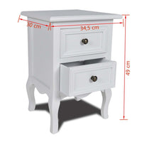 Nightstand with 2 Drawers MDF White FALSE Kings Warehouse 
