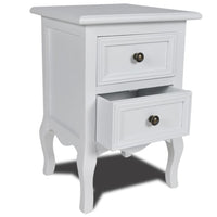Nightstand with 2 Drawers MDF White FALSE Kings Warehouse Default Title 