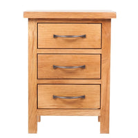 Nightstand with 3 Drawers 40x30x54 cm Solid Oak Wood FALSE Kings Warehouse 