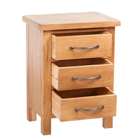 Nightstand with 3 Drawers 40x30x54 cm Solid Oak Wood FALSE Kings Warehouse 