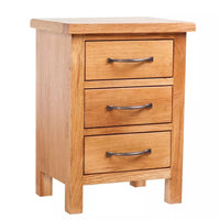 Nightstand with 3 Drawers 40x30x54 cm Solid Oak Wood FALSE Kings Warehouse Default Title 