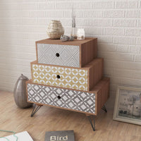 Nightstand with 3 Drawers Brown FALSE Kings Warehouse Default Title 