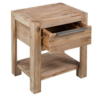 Nightstand with Drawer 40x30x48 cm Solid Acacia Wood FALSE Kings Warehouse 