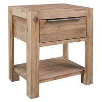 Nightstand with Drawer 40x30x48 cm Solid Acacia Wood FALSE Kings Warehouse Default Title 