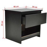Nightstand with One-Drawer Black 2 pcs FALSE Kings Warehouse 