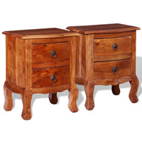 Nightstands with Drawers 2 pcs Solid Acacia Wood FALSE Kings Warehouse Default Title 