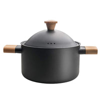 Non-stick Carbon Steel Dutch oven soup pot pan frying pan with lid wooden handle Kings Warehouse 