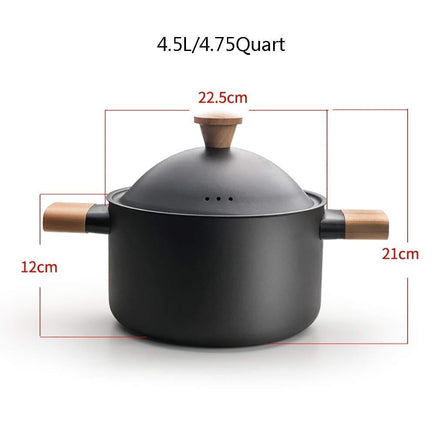 Non-stick Carbon Steel Dutch oven soup pot pan frying pan with lid wooden handle Kings Warehouse 
