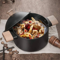 Non-stick Carbon Steel Dutch oven soup pot pan frying pan with lid wooden handle Kings Warehouse 