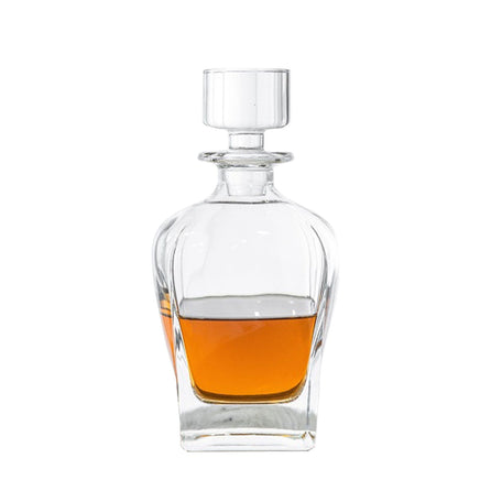 Novare Oval Whiskey Decanter Bottle With 4 Whiskey Glasses Set Kings Warehouse 