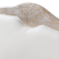 Oak Wood White Washed Finish Rolled Armrest 3 Seater Sofa Linen Fabric Kings Warehouse 