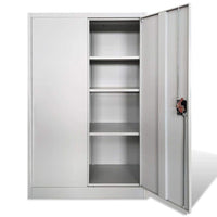 Office Cabinet 90x40x140 cm Steel Grey Kings Warehouse 
