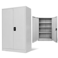 Office Cabinet 90x40x140 cm Steel Grey Kings Warehouse 