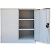 Office Cabinet with 2 Doors Grey 90 cm Steel Kings Warehouse 