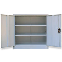 Office Cabinet with 2 Doors Grey 90 cm Steel Kings Warehouse 