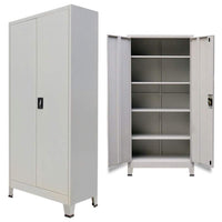 Office Cabinet with 2 Doors Steel 90x40x180 cm Grey Kings Warehouse 