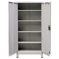 Office Cabinet with 2 Doors Steel 90x40x180 cm Grey Kings Warehouse 