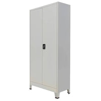 Office Cabinet with 2 Doors Steel 90x40x180 cm Grey