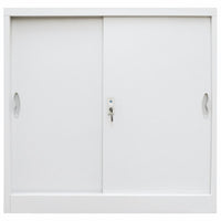 Office Cabinet with Sliding Doors Metal 90x40x90 cm Grey Kings Warehouse 