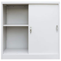 Office Cabinet with Sliding Doors Metal 90x40x90 cm Grey Kings Warehouse 