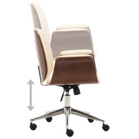 Office Chair Cream Bent Wood and Faux Leather Office Supplies Kings Warehouse 