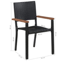 Outdoor Chairs 2 pcs Poly Rattan Black Kings Warehouse 