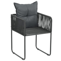 Outdoor Chairs 4 pcs with Pillows Poly Rattan Black Kings Warehouse 
