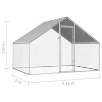 Outdoor Chicken Cage 2.75x2x1.92 m Galvanised Steel Coops & Hutches Kings Warehouse 