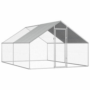 Outdoor Chicken Cage 2.75x4x1.92 m Galvanised Steel Kings Warehouse 