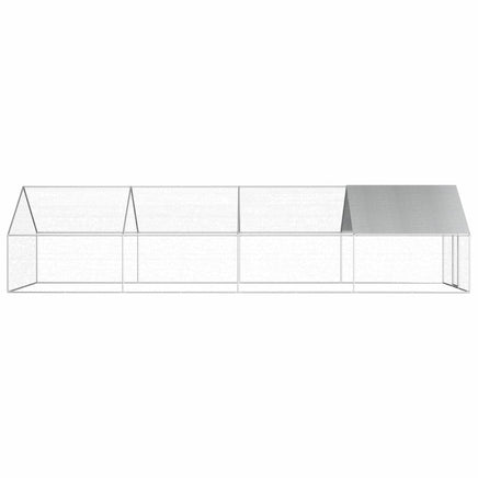 Outdoor Chicken Cage 2.75x8x1.92 m Galvanised Steel Kings Warehouse 