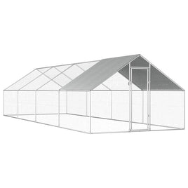 Outdoor Chicken Cage 2.75x8x1.92 m Galvanised Steel Kings Warehouse 