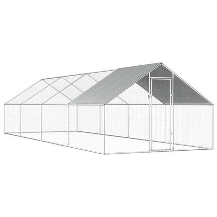 Outdoor Chicken Cage 2.75x8x1.92 m Galvanised Steel Kings Warehouse 