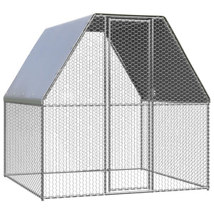 Outdoor Chicken Cage 2x2x2 m Galvanised Steel Coops & Hutches Supplies Kings Warehouse 