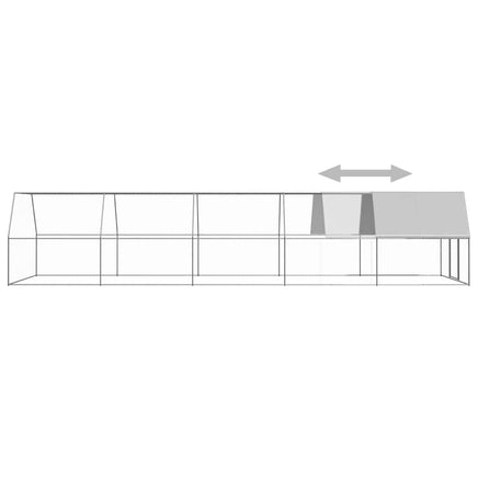 Outdoor Chicken Cage 3x10x2 m Galvanised Steel coops & hutches Kings Warehouse 