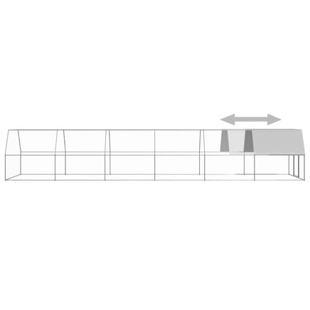 Outdoor Chicken Cage 3x12x2 m Galvanised Steel coops & hutches Kings Warehouse 