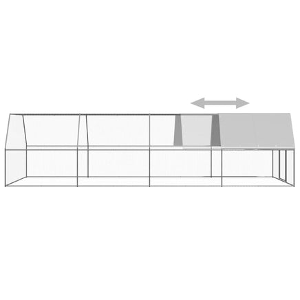 Outdoor Chicken Cage 3x8x2 m Galvanised Steel coops & hutches Kings Warehouse 