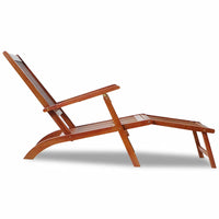 Outdoor Deck Chair with Footrest Solid Acacia Wood Kings Warehouse 