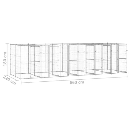 Outdoor Dog Kennel Galvanised Steel 14.52 m² Kings Warehouse 