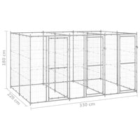 Outdoor Dog Kennel Galvanised Steel 7.26 m² Kings Warehouse 