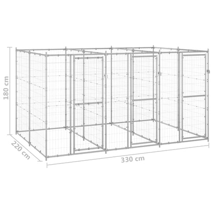 Outdoor Dog Kennel Galvanised Steel 7.26 m² Kings Warehouse 