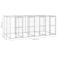 Outdoor Dog Kennel Galvanised Steel 9.68 m² Kings Warehouse 