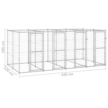 Outdoor Dog Kennel Galvanised Steel 9.68 m² Kings Warehouse 