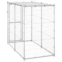 Outdoor Dog Kennel Galvanised Steel with Roof 110x220x180 cm Kings Warehouse 