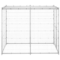 Outdoor Dog Kennel Galvanised Steel with Roof 110x220x180 cm Kings Warehouse 