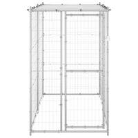 Outdoor Dog Kennel Galvanised Steel with Roof 110x220x180 cm Kings Warehouse 